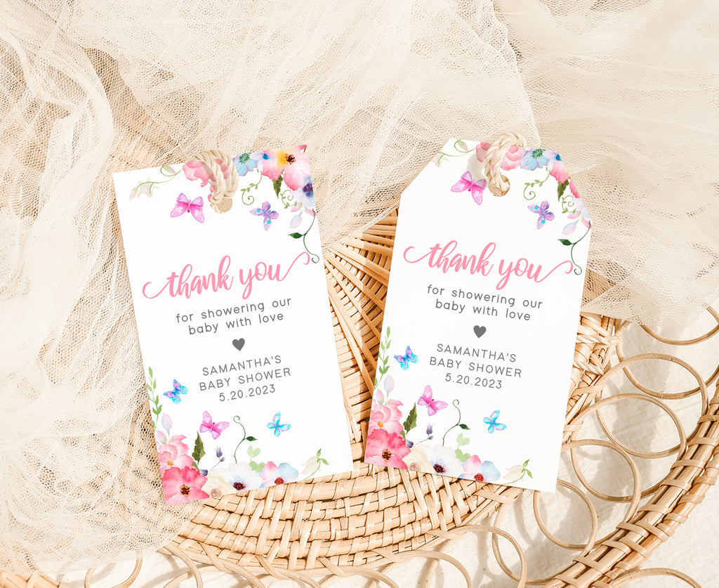 Butterfly Baby Shower Favor Tag