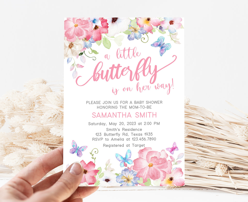 Butterfly Baby Shower Invitation