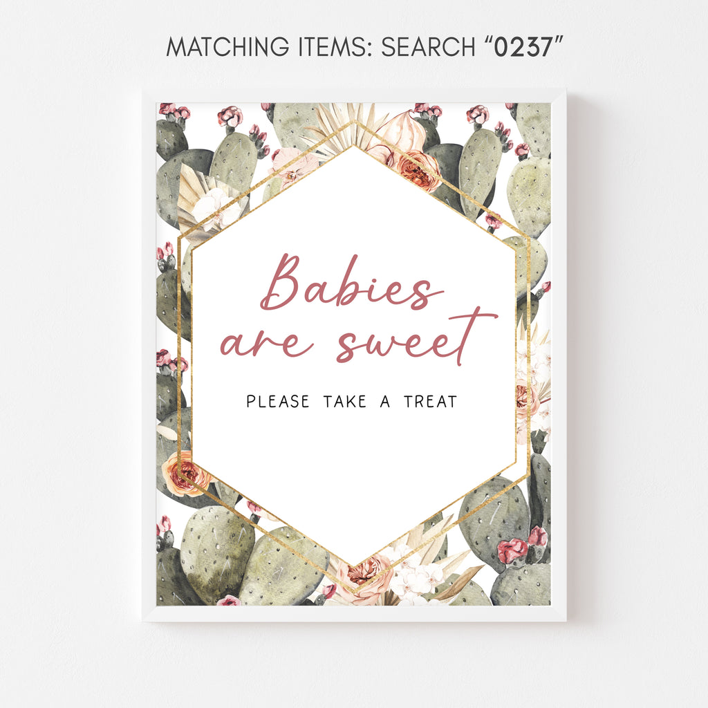 Oh Baby Cactus Baby Shower Babies are Sweet Sign