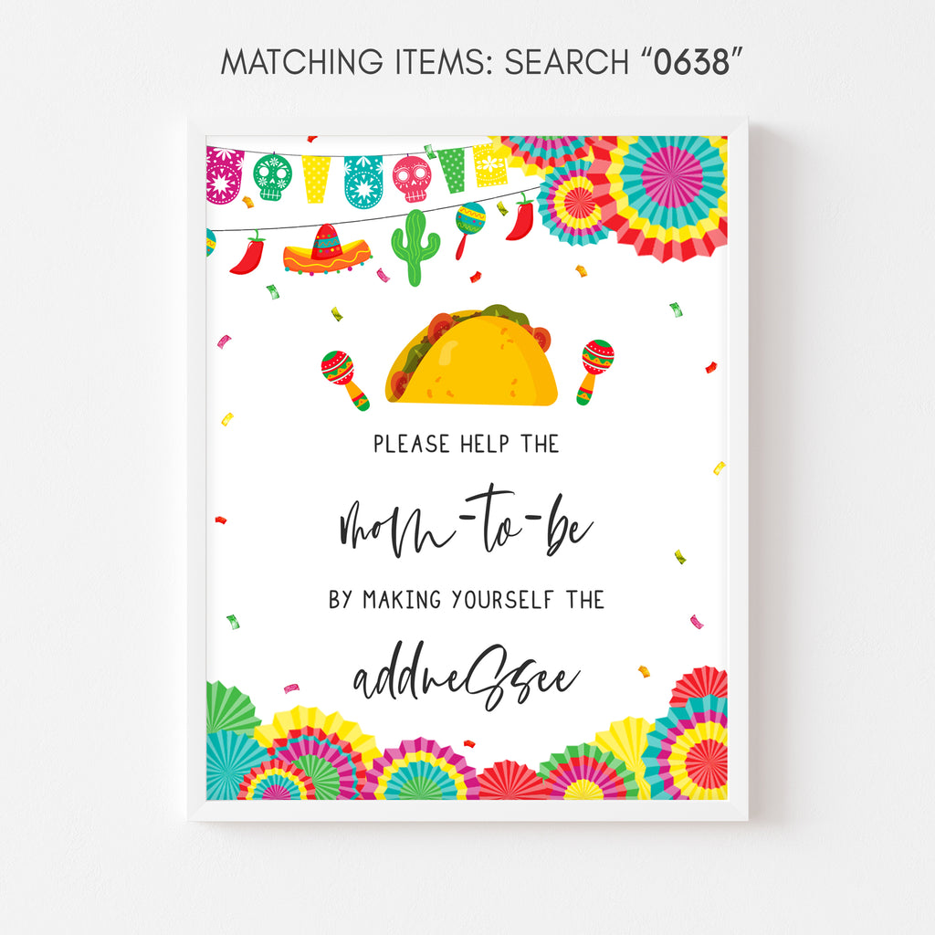 Taco Bout A Baby Baby Shower Envelope Station Sign