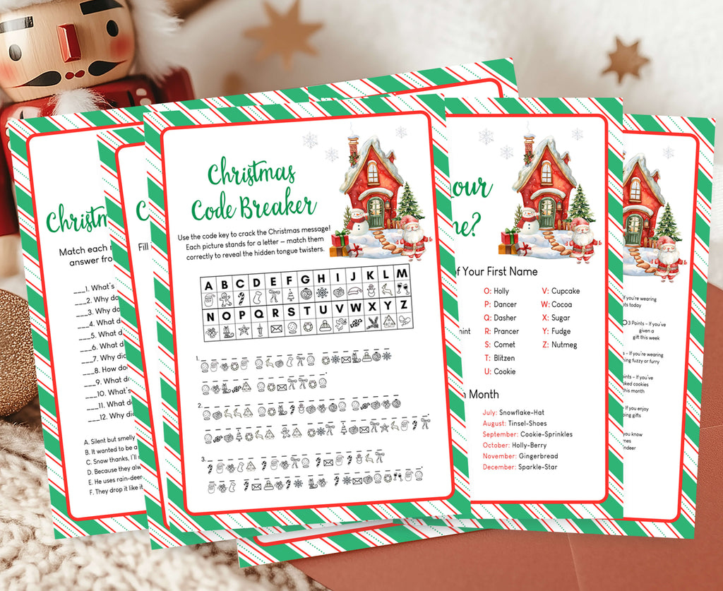 Printable Christmas Games for Kids & Families | 25 Holiday Game Bundle | Classroom Party Activities | Christmas Eve Printables | Instant Download PDF