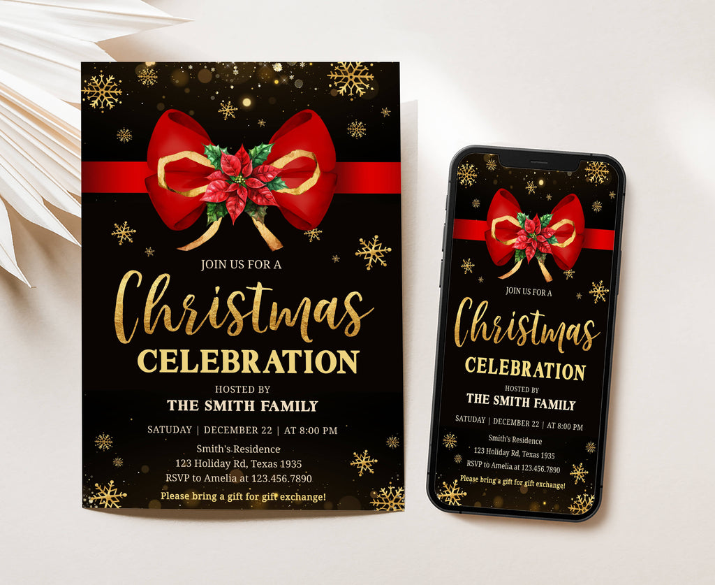 Printable Christmas celebration invite for family and friends
