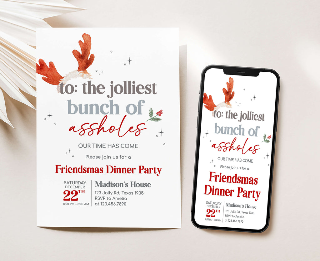 Humorous adult holiday party invitation template