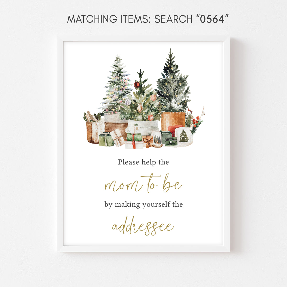Christmas Tree Baby Shower Envelope Station Sign – Cuddle Palette