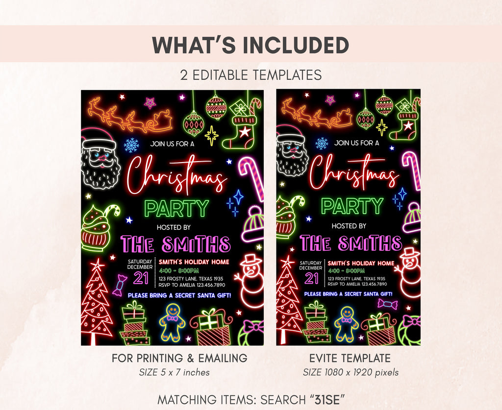 Bright and festive holiday invitation for family gatherings