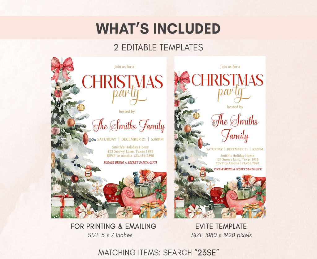 Customizable winter wonderland holiday event invitation