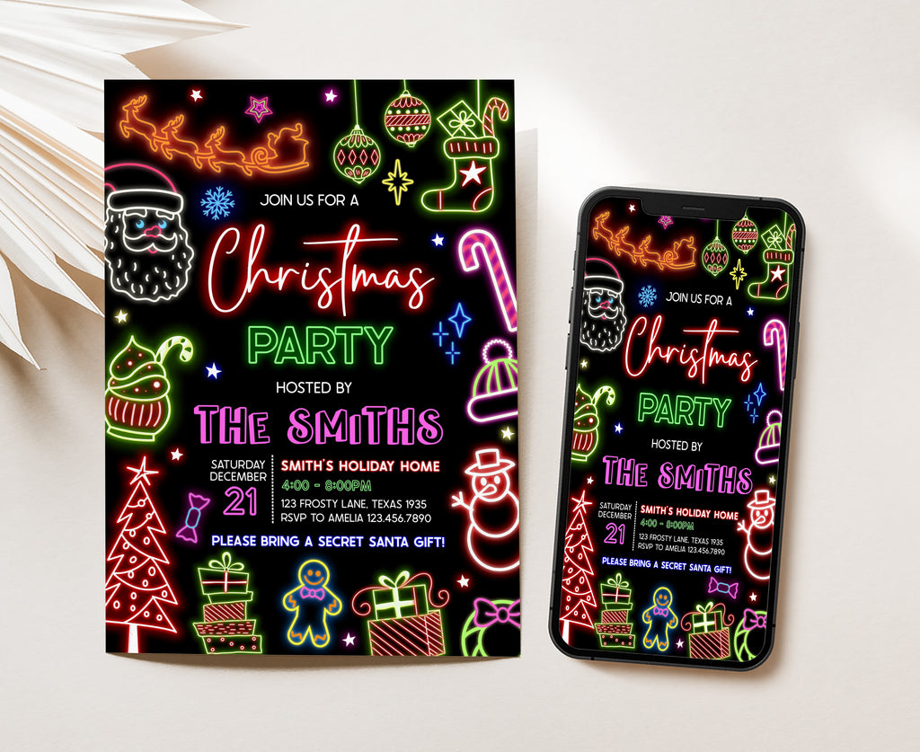 Personalized Christmas invitation with modern design