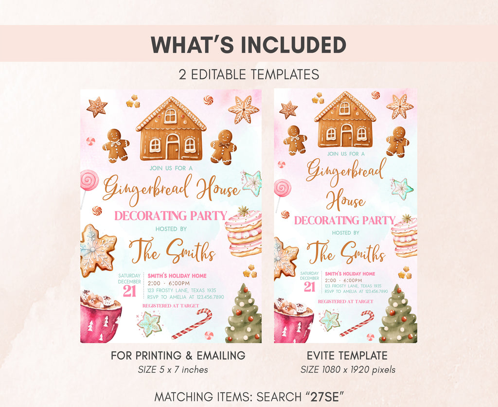 Editable Christmas party invitation for cookie decorating event