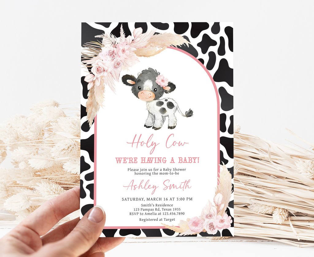 Cow Baby Shower Invitation