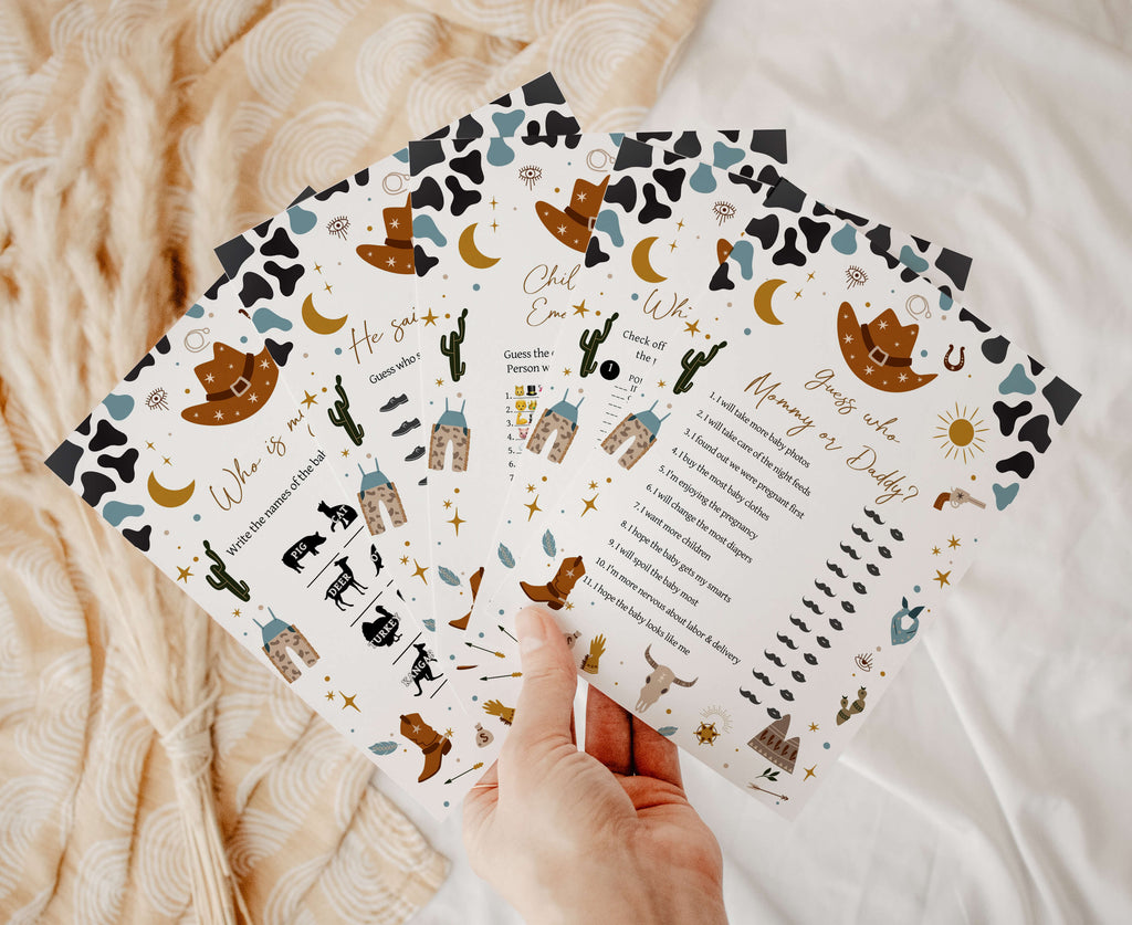 Cowboy Baby Shower Games Printable Package