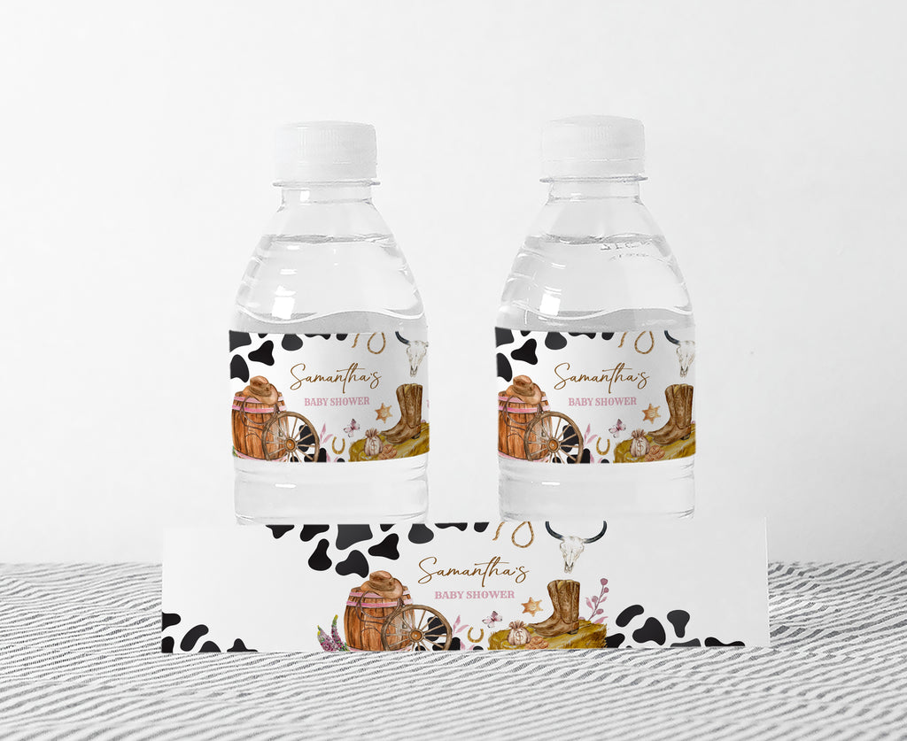 Girl Wild West Water Bottle Sticker Template