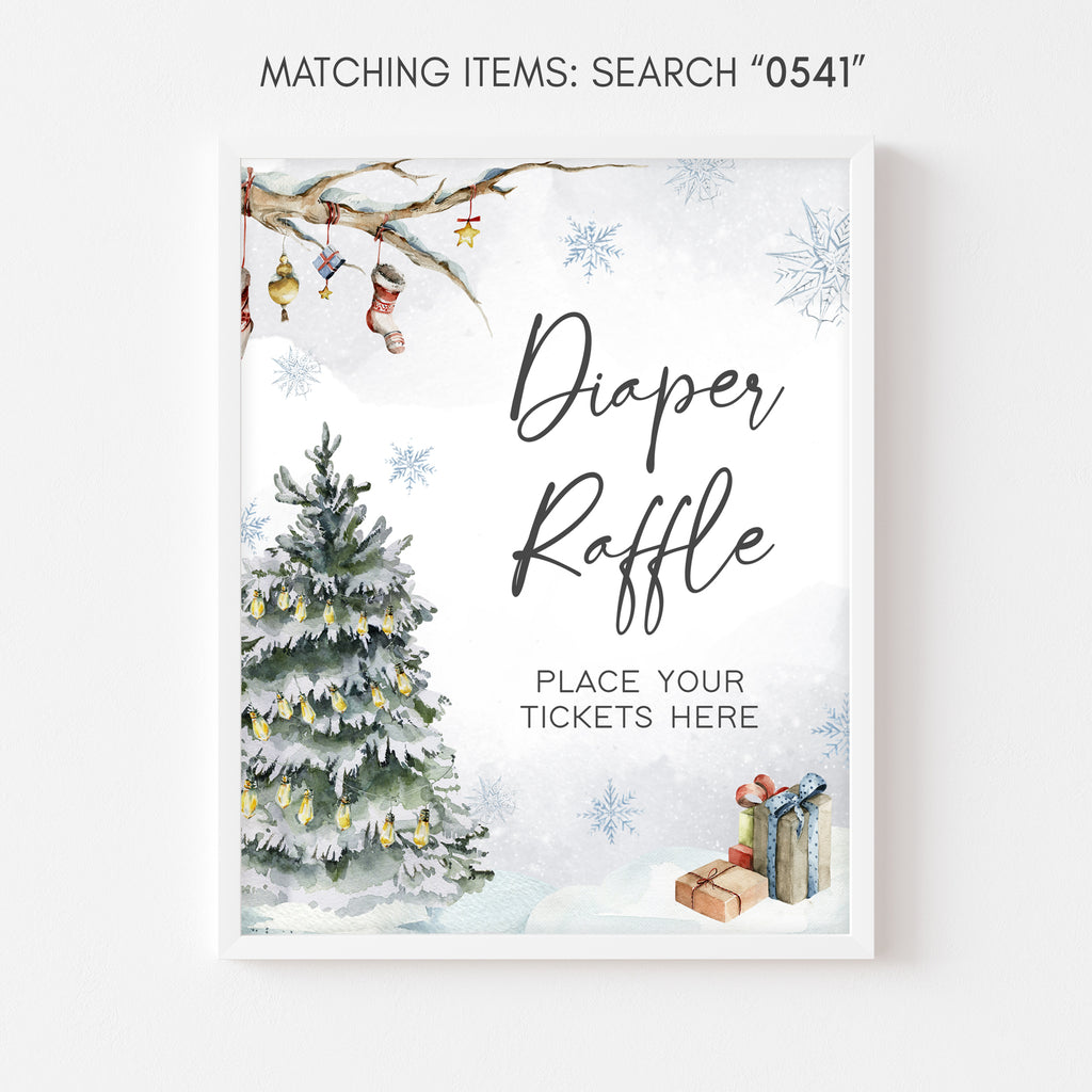Baby It's Cold Outside Baby Shower Diaper Raffle Sign