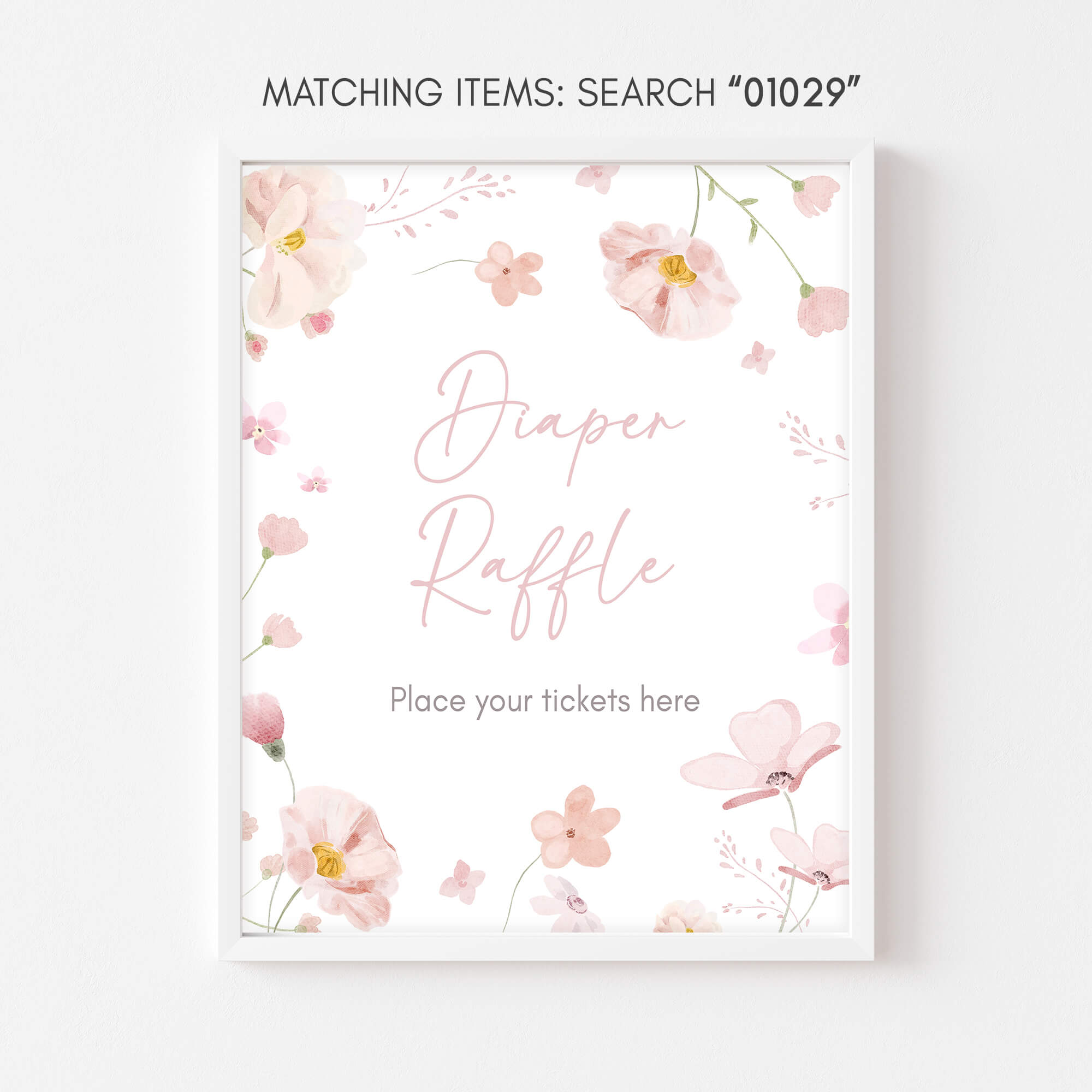 Diapeer Raffle Sign Baby in Bloom Floral Baby Shower Diaper Raffle Sign – Cuddle Palette