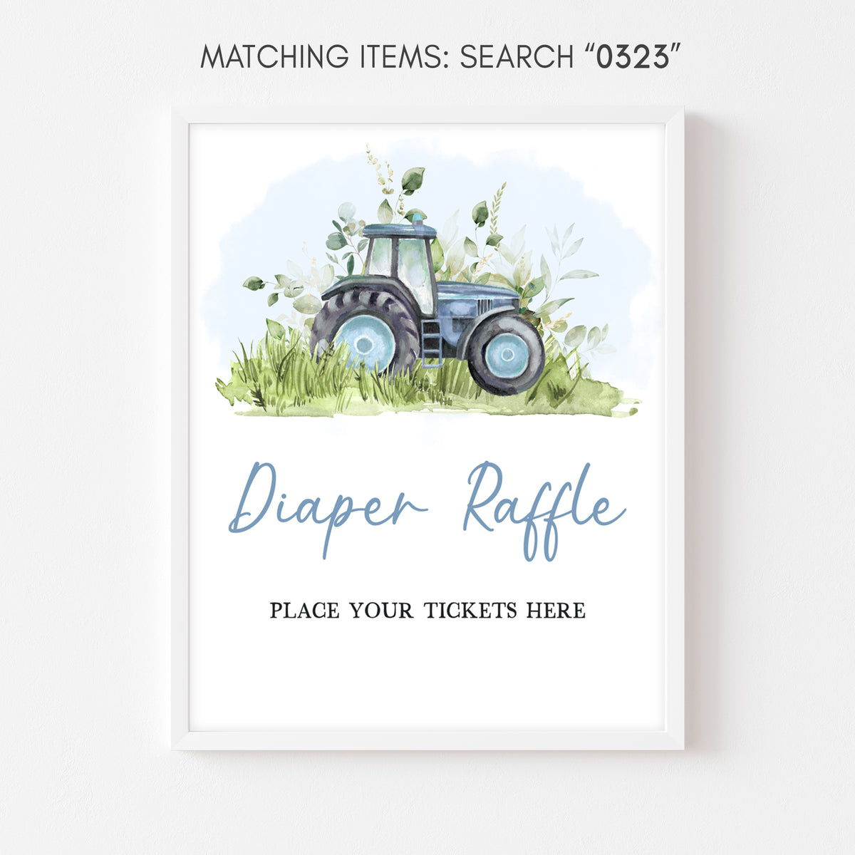 Boy Tractor Baby Shower Diaper Raffle Sign – Cuddle Palette