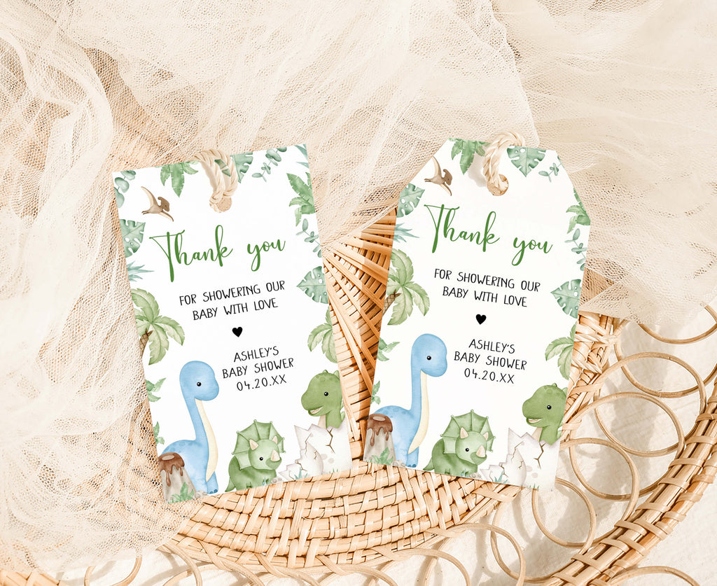 Dinosaur Baby Shower Favor Tag