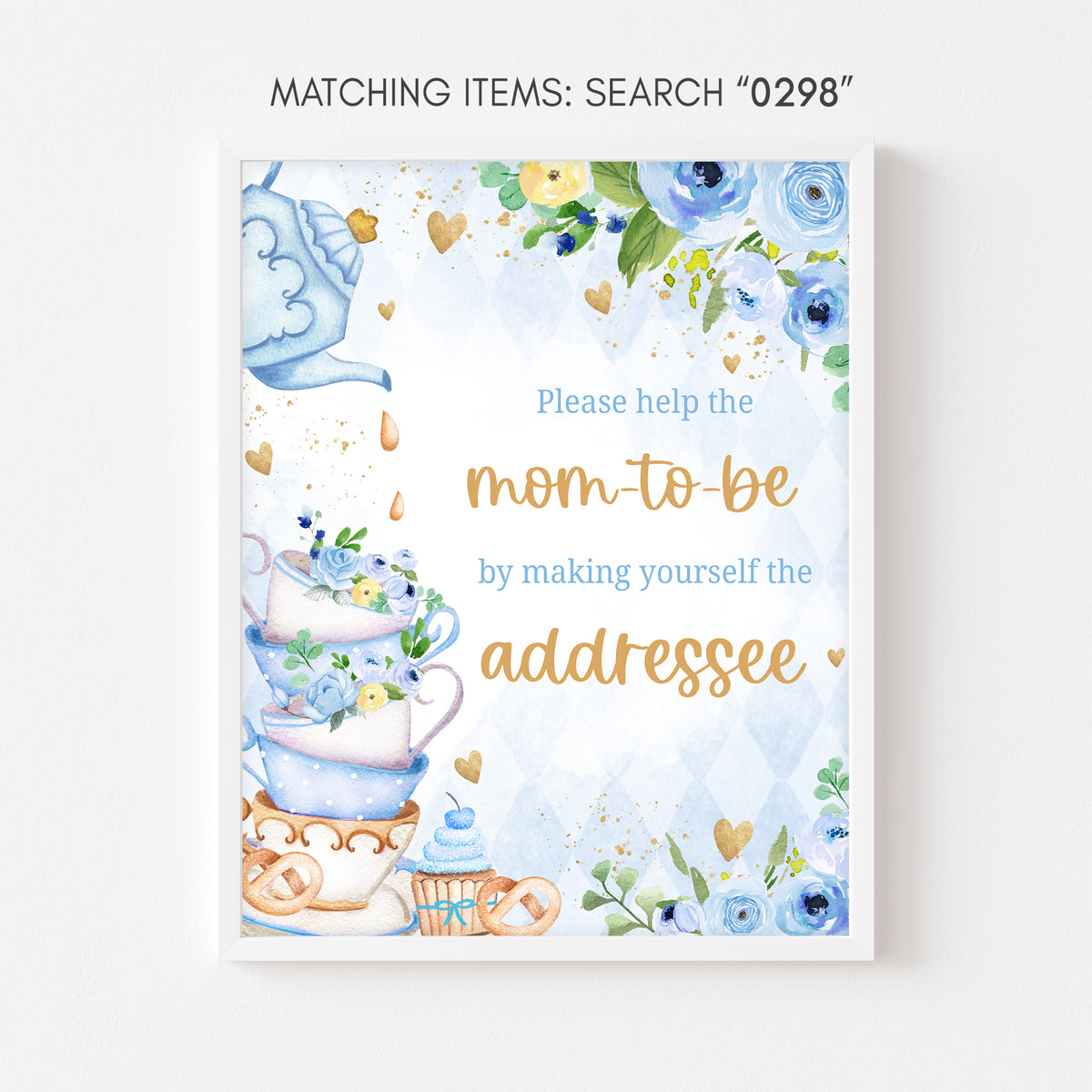 Spring Tea Party Baby Shower Envelope Station Sign – Cuddle Palette