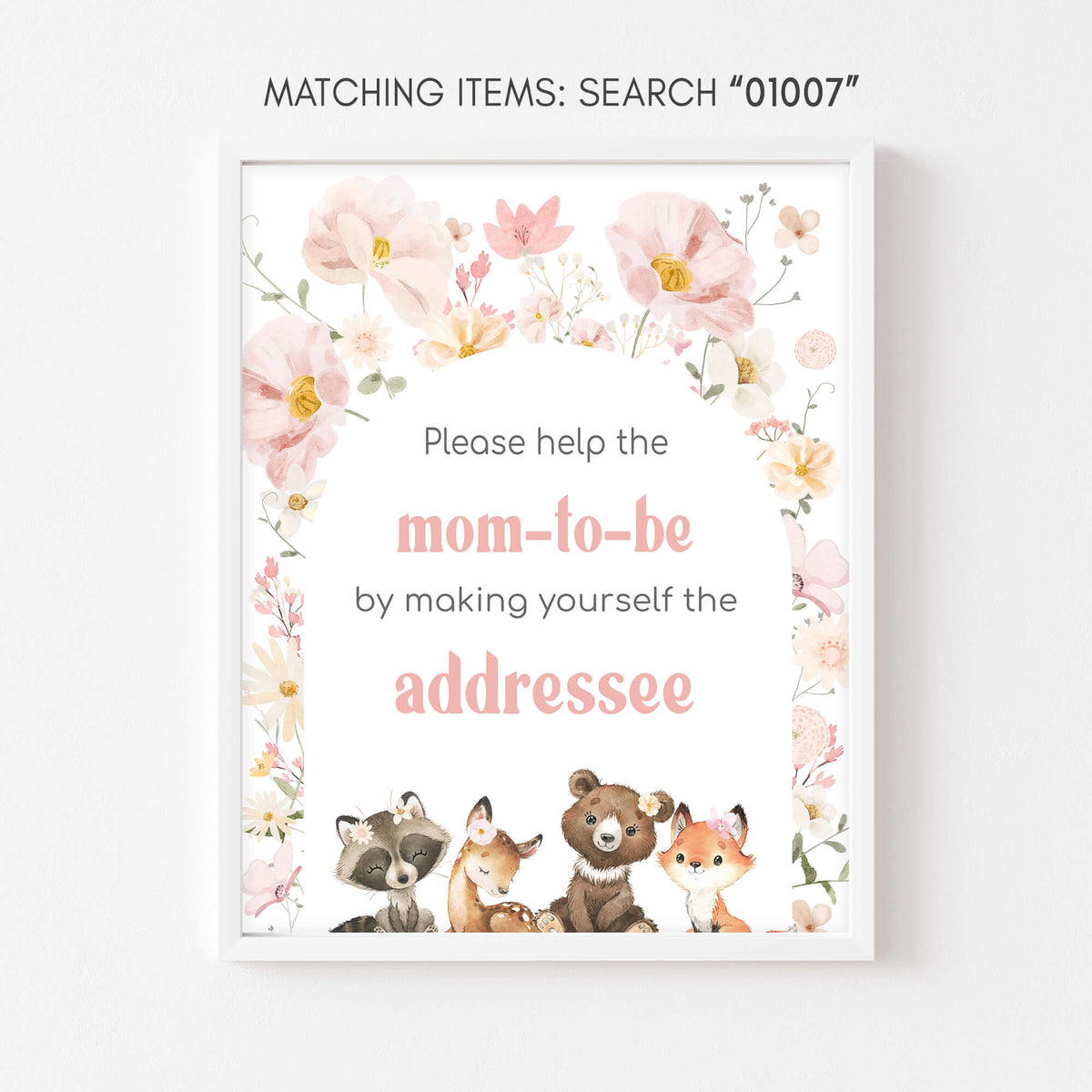 Spring Woodland Baby Shower Envelope Station Sign – Cuddle Palette