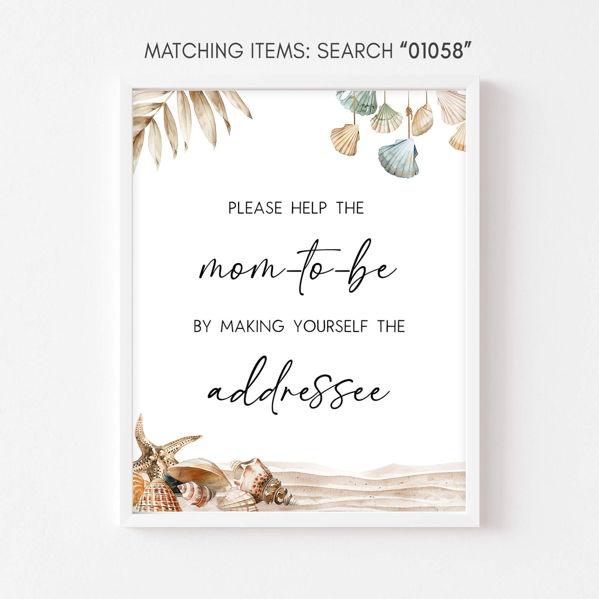 Little Beach Bum Baby Shower Envelope Station Sign – Cuddle Palette