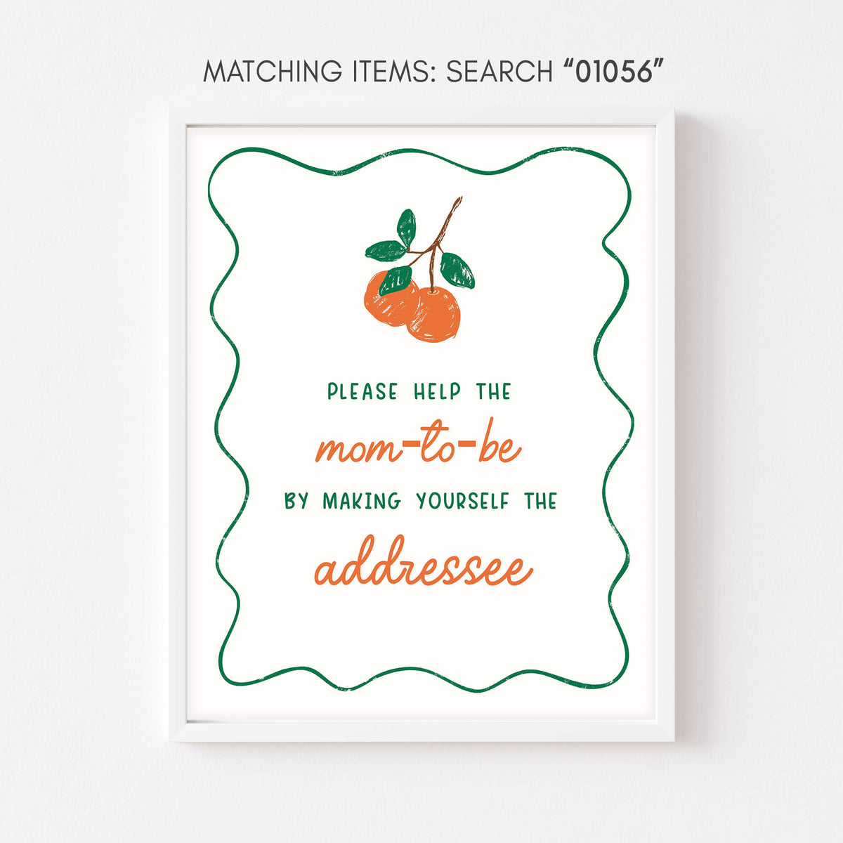 Orange Cutie Baby Shower Envelope Station Sign – Cuddle Palette