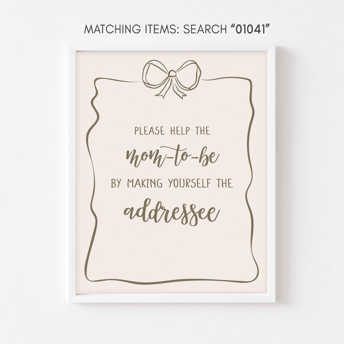 Minimalist Bow Baby Shower Envelope Station Sign – Cuddle Palette