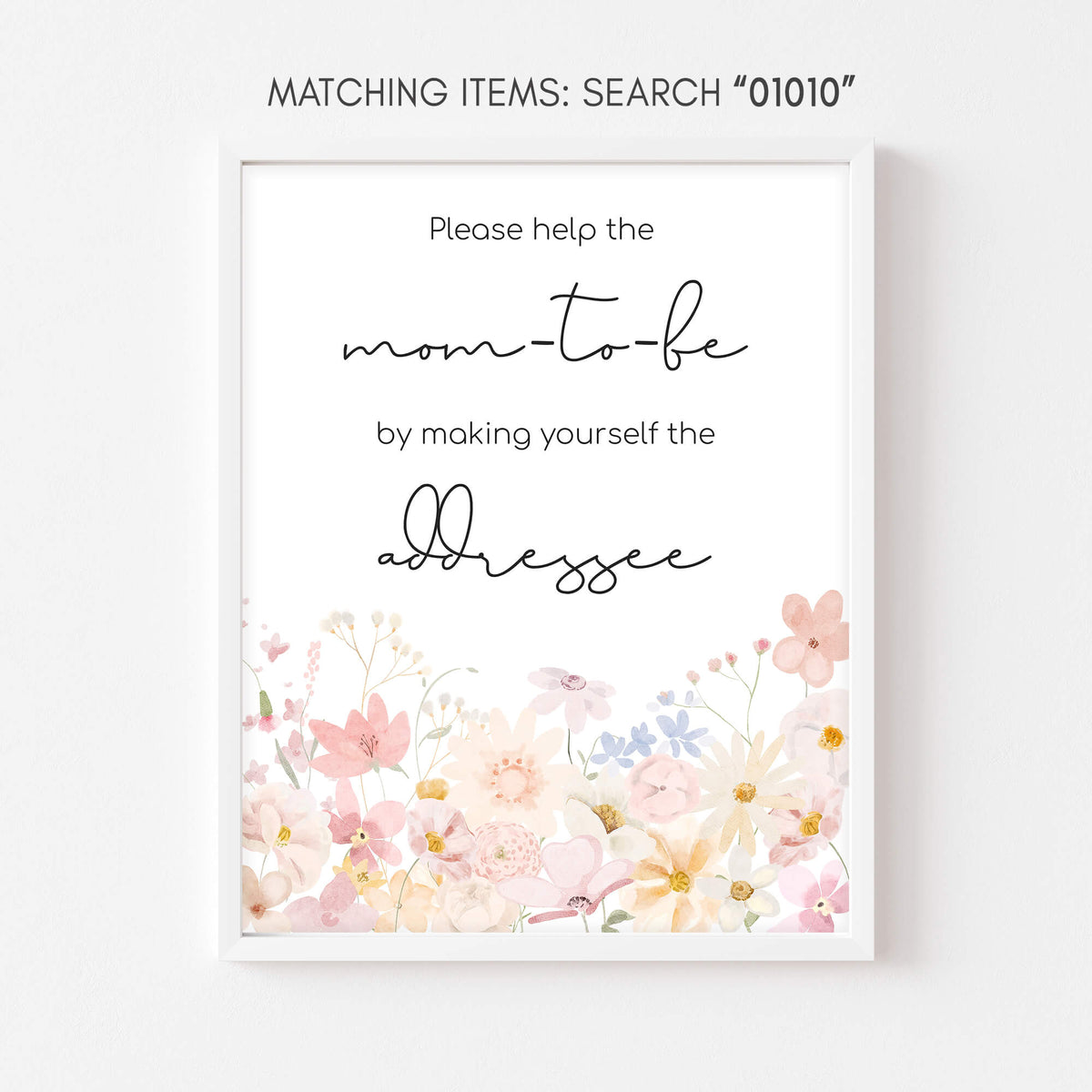 Little Wildflower Baby Shower Envelope Station Sign – Cuddle Palette
