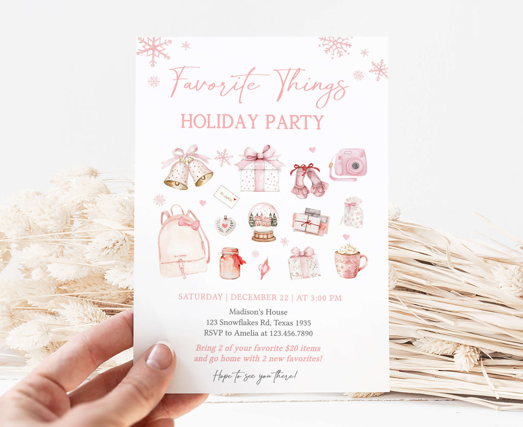 Printable Christmas holiday party invitation template