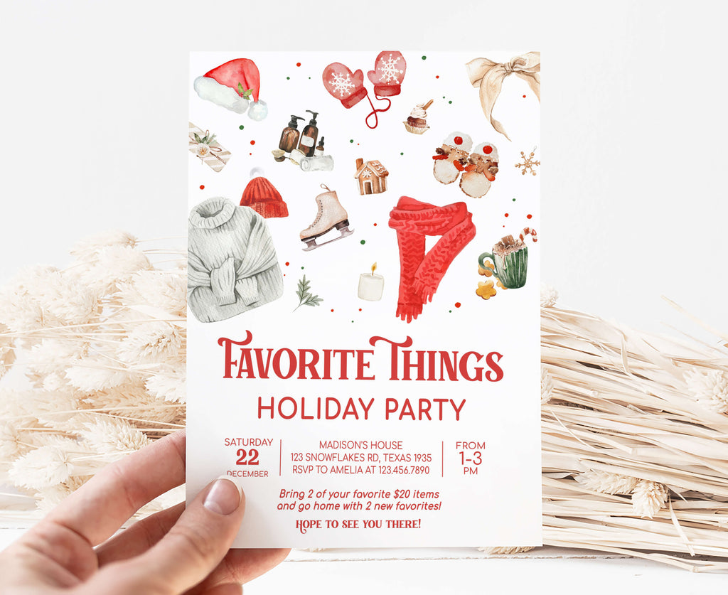 Cozy Christmas sweater holiday invitation template