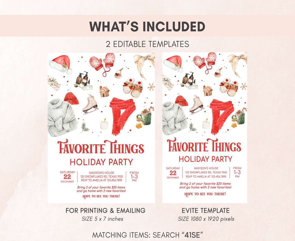 Editable Christmas gift exchange party invitation design