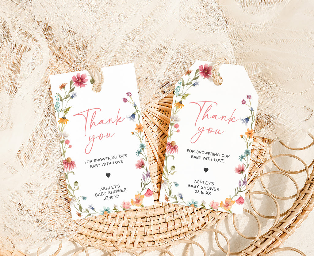 Wildflower Baby Shower Favor Tag