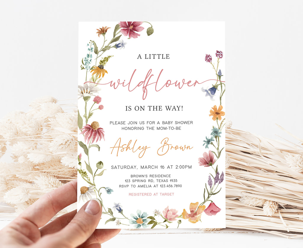 Wildflower Baby Shower Invitation