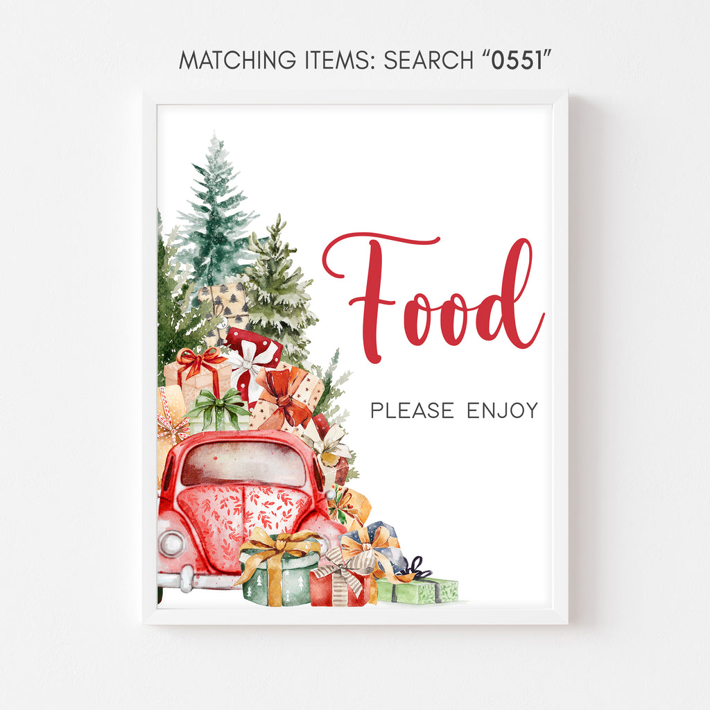 A Little Bundle of Joy Christmas Truck Baby Shower Food Sign