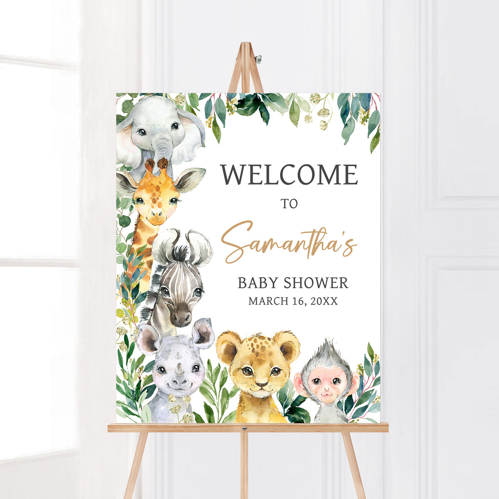 A Little Wild One Baby Shower Welcome Sign