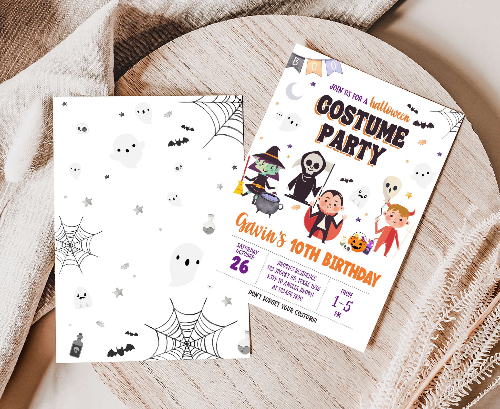 Editable Costume Halloween Birthday Party Invitation – Cuddle Palette