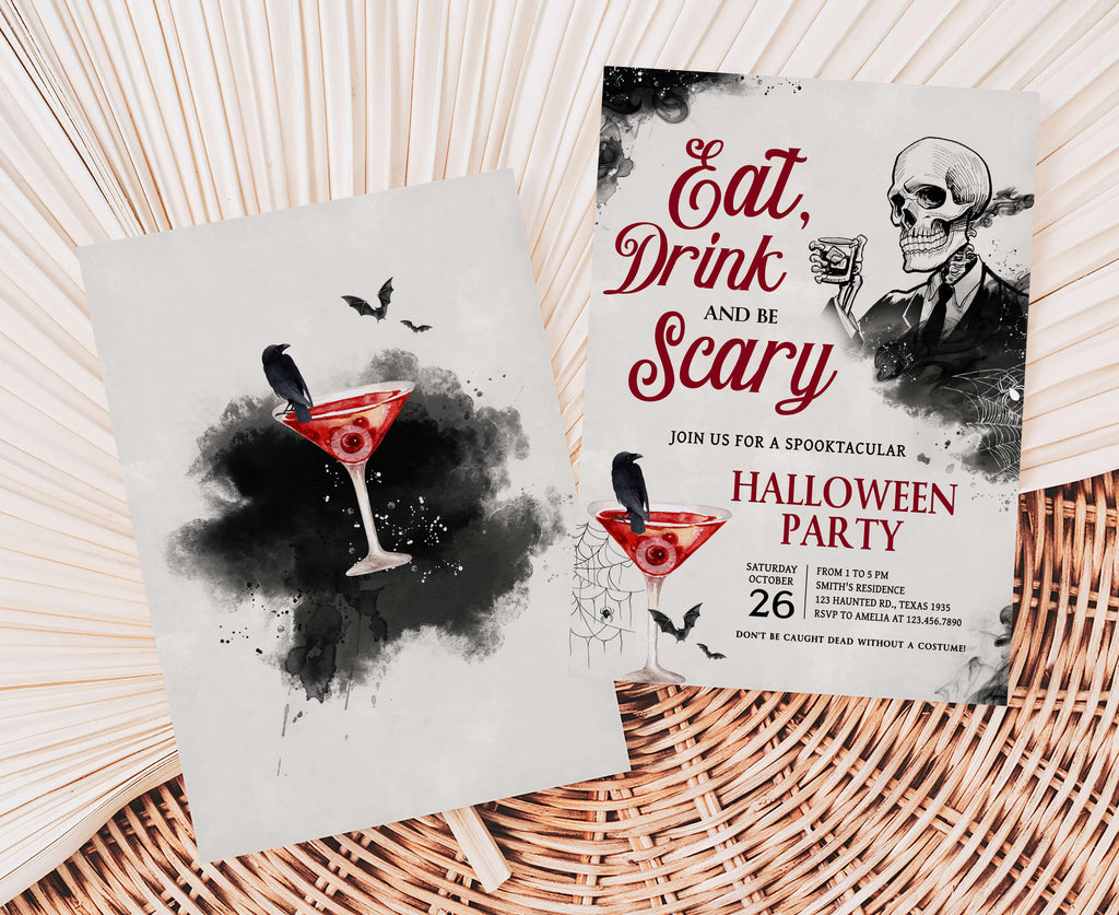 Spooky gothic Halloween invite for haunted house gatherings