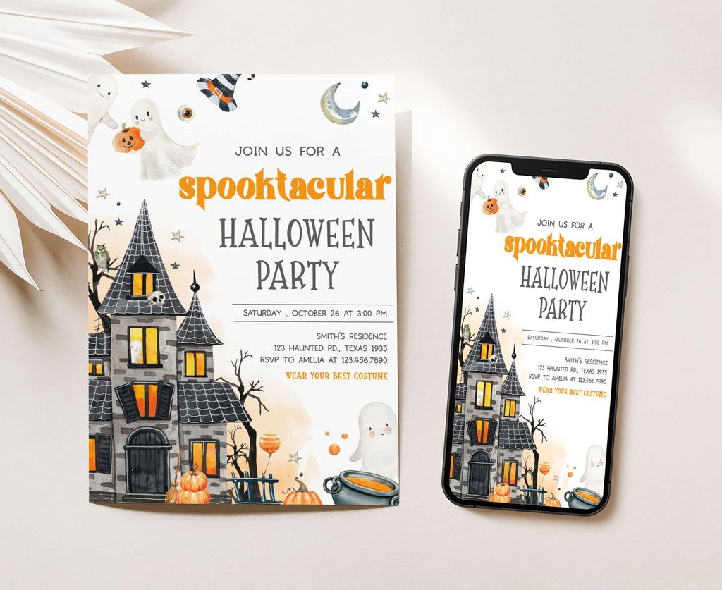 Unique spooktacular Halloween celebration invite design