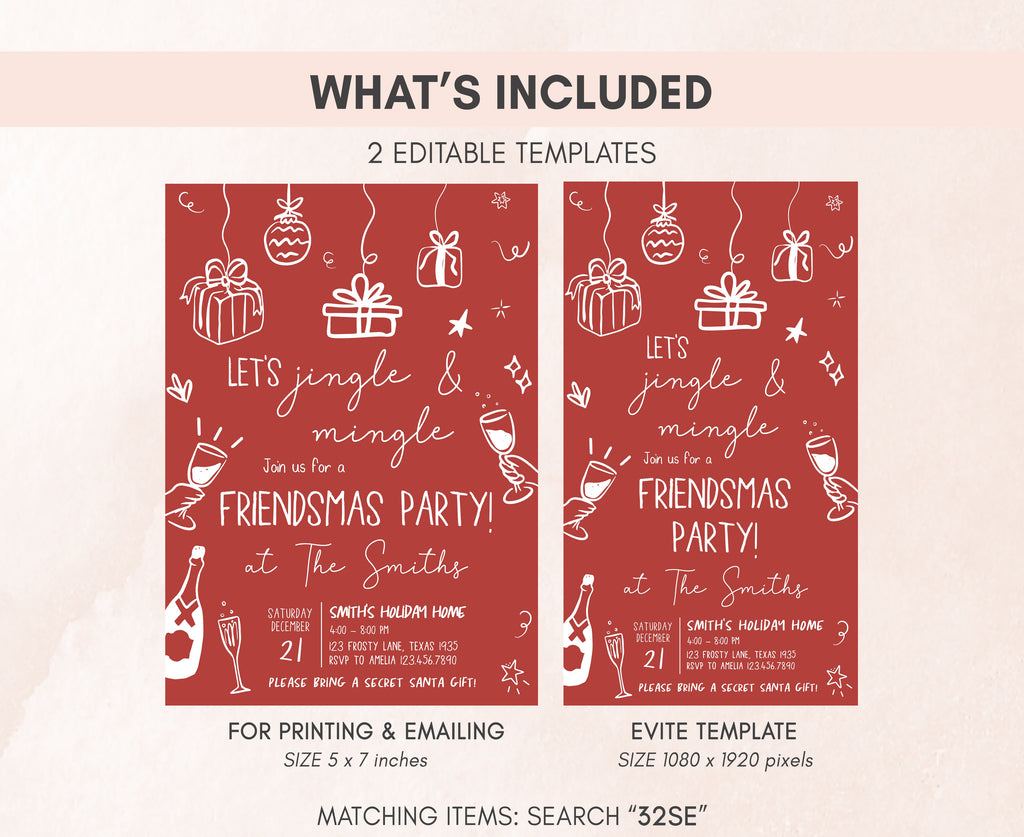 Secret Santa holiday invitation for friends