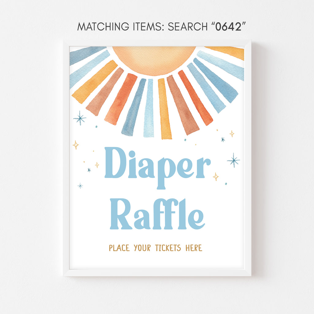 Sunshine Baby Shower Diaper Raffle Sign