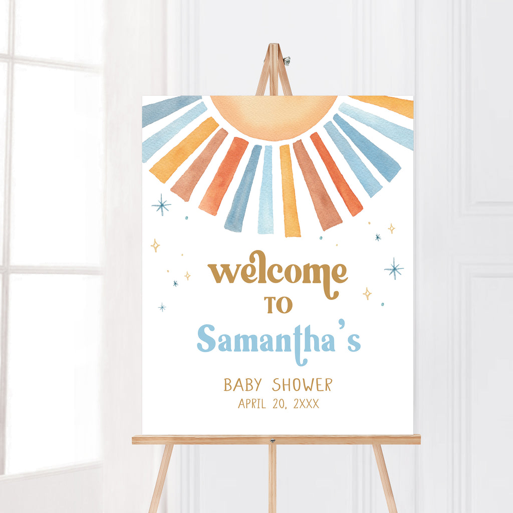 Sunshine Baby Shower Welcome Sign