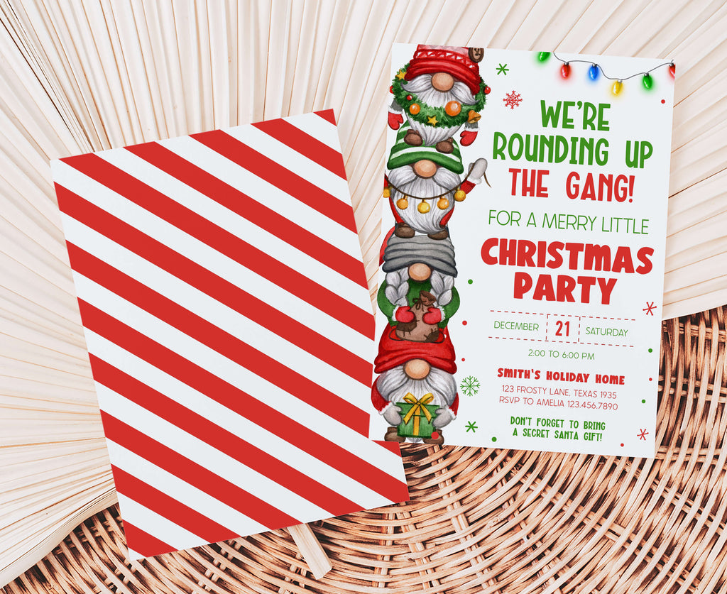 Printable Christmas invitation card for family holiday gatherings