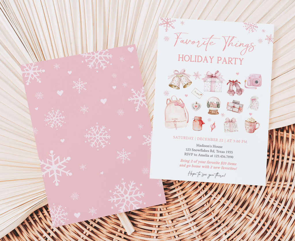Editable favorite things party invite for Christmas gathering