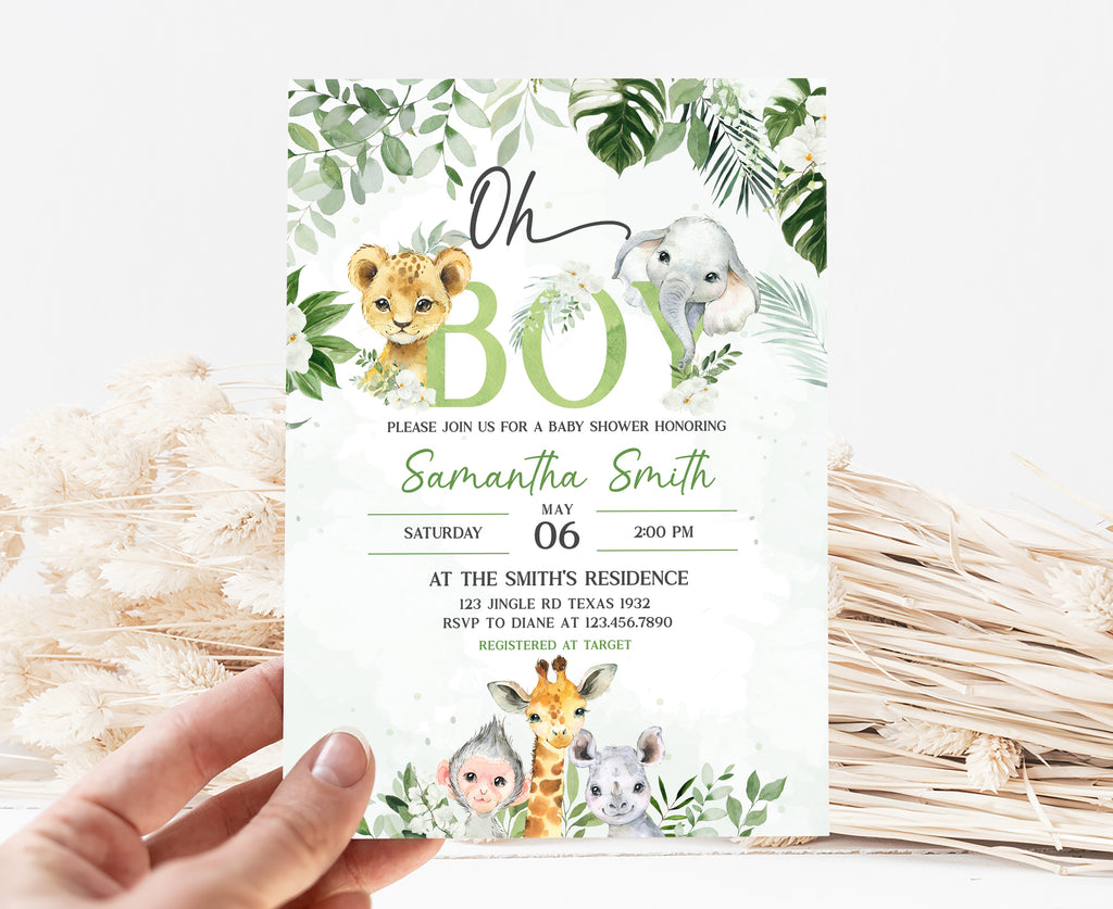 Safari Oh Baby Baby Shower Invitation