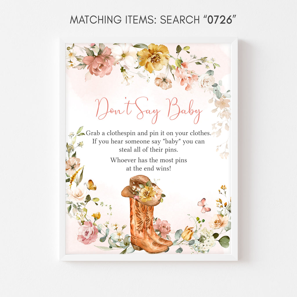 Don't Say Baby Sign Template Rodeo Baby Shower Decorations
