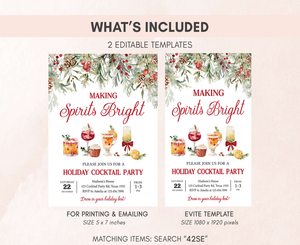 Rustic winter holiday invitation for seasonal gatherings