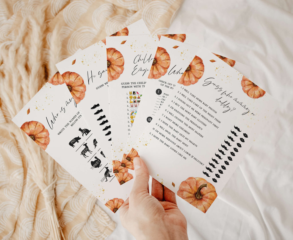 Little Pumpkin Baby Shower Games Bundle