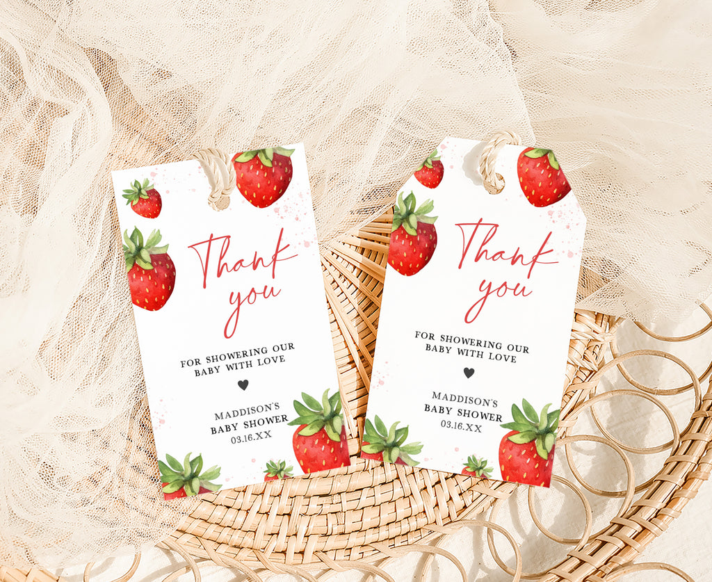 Strawberry Baby Shower Favor Tag