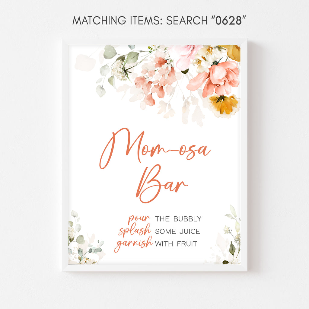 Baby in Bloom Baby Shower Mom Osa Bar Sign