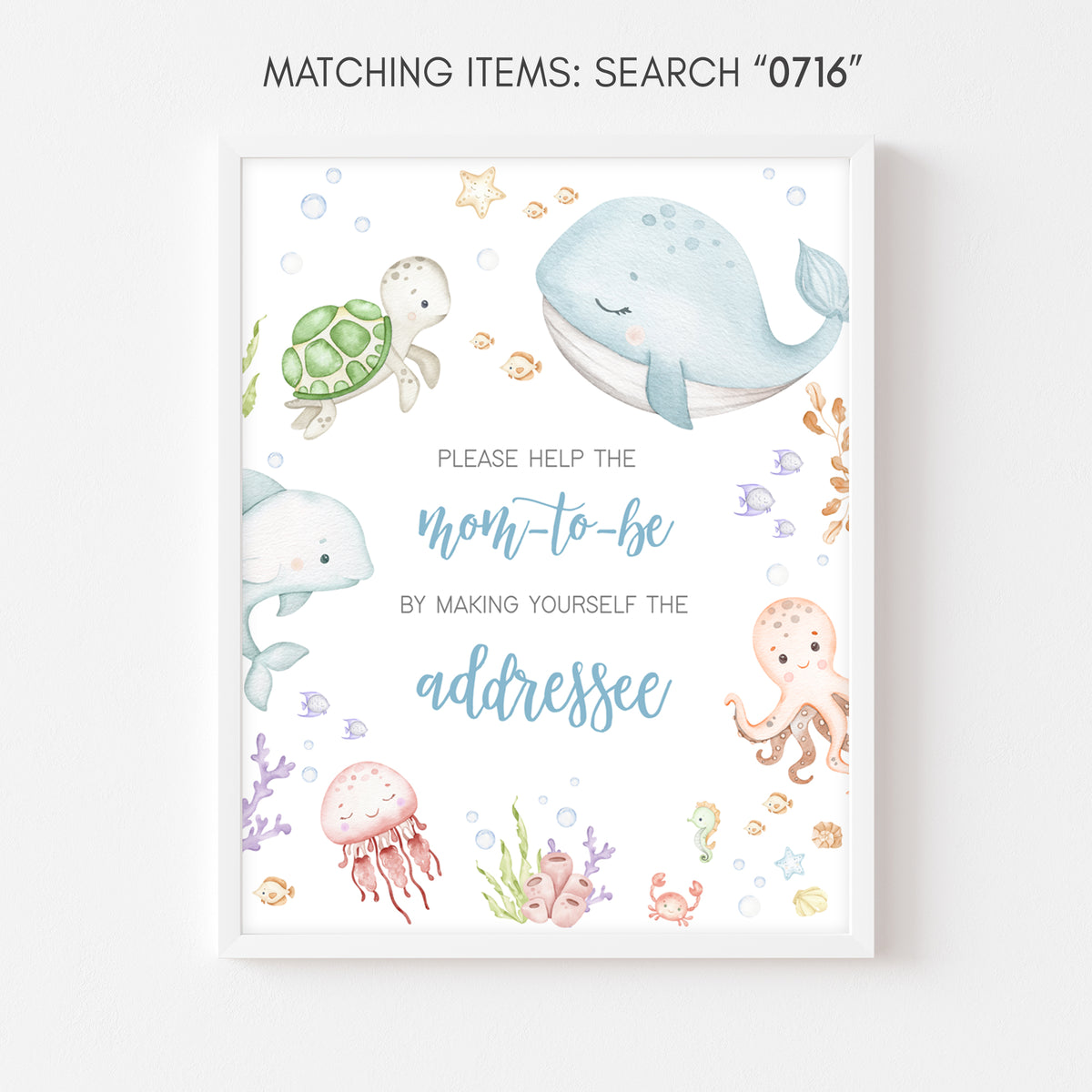 Under the Sea Baby Shower Envelope Station Sign – Cuddle Palette