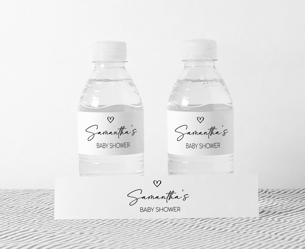 Minimalist Oh Baby Shower Bottle Label
