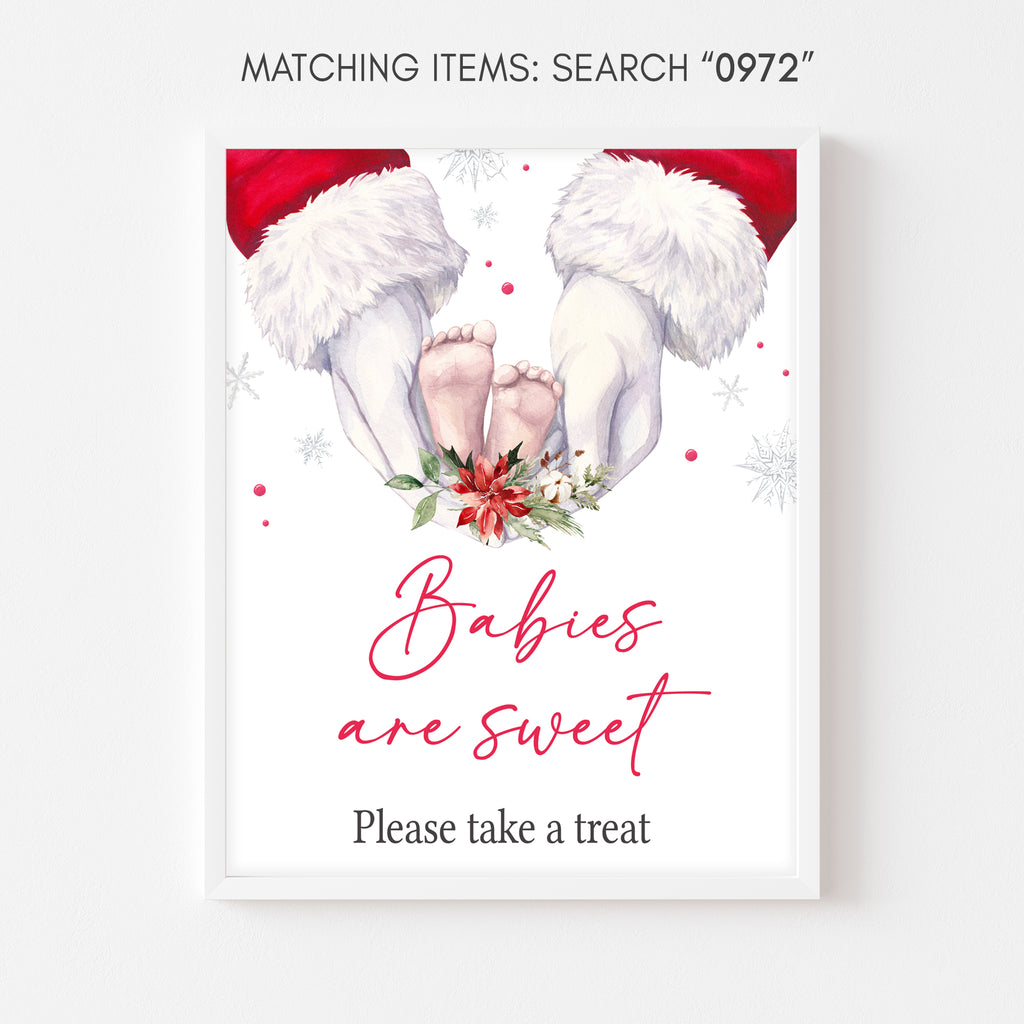 Christmas baby shower “Babies are Sweet” sign, festive holiday printable neutral winter design