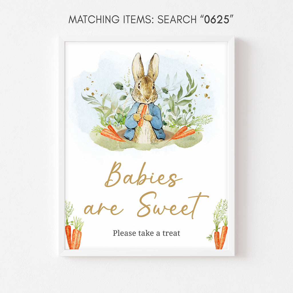 Blue Peter Rabbit Baby Shower Babies are Sweet Sign